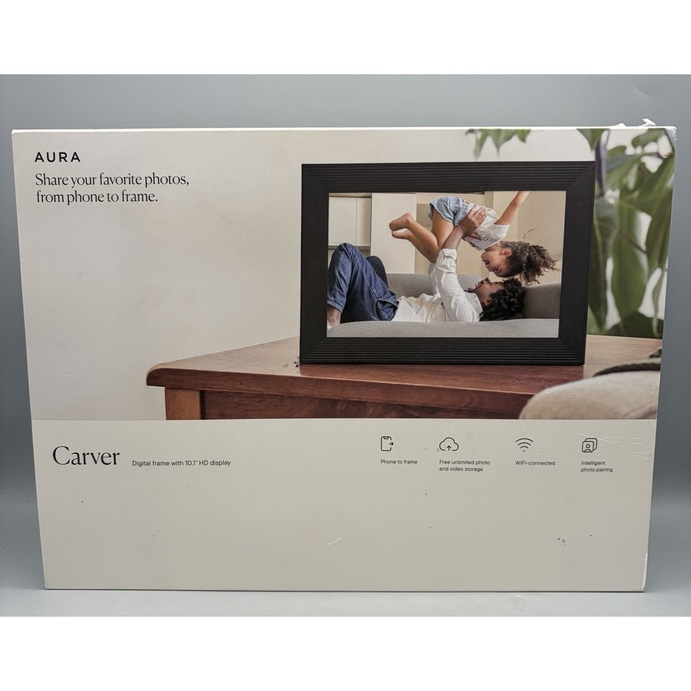 Aura Carver - Gravel - 10" Digital WiFi Picture Frame - Sealed